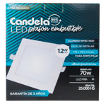 Plafon Led Cuadrado Candela Embutir 12w Luz Fria (6825)