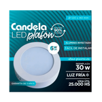 Plafon Redondo Led Con Base 120mm 6w Luz Frio Candela