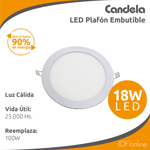 Plafon Embutible Frio Calido 18w Equivale 100w 1080 Lumen