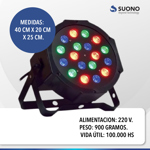 Proton 18 Led Suono Alta Luminosidad Rgb Audioritmico