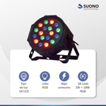 Proton 18 Led Suono Alta Luminosidad Rgb Audioritmico