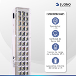 Luz De Emergencia  Suono 60 Leds Recargable