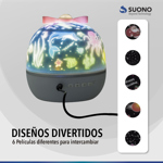 Lampara Velador Proyector De Noche 360º Parlante Infantil