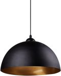 Lampara Colgante techo Campana Cocina 40cm negro int. cobre