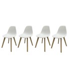 Set de 4 Sillas de Diseño Eames Blancas Patas Reforzadas