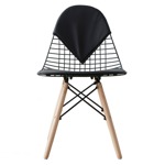 Silla Bertoia Eames Nórdica Patas De Madera Cocina Comedor Negro