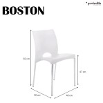 JUEGO DE 4 SILLAS BOSTON PATAS DE ALUMINIO BLANCO