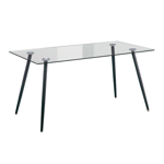 Mesa Porter Tracy Comedor 140x80cm De Vidrio Patas De Caño