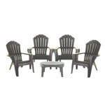 Set de 4 Sillones Miami Grafito + Mesa Puket