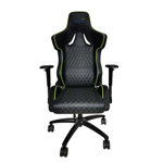 Silla gamer reforzada metálica, diseño único, color negro con hilos verdes NISUTA - NSBUG3