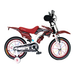 Bicicleta Infantil Rodado 16 Simil Motocross Blanco y Rojo