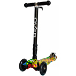 Monopatin Overtech Maxi-891 Plegable Niños 4 Ruedas Led Reforzado 80kg Negro Graffiti