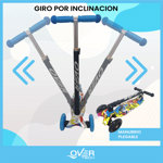 Monopatin Overtech Maxi-891 Plegable Niños 4 Ruedas Led Reforzado 80kg Negro Graffiti