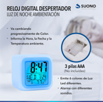 Reloj Digital Colores Led Melodias Alarma Temperatura Fecha