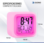 Reloj Digital Colores Led Melodias Alarma Temperatura Fecha