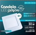 Plafón Led Cuadrado Candela 6835 Sobreponer 6W Frio 6500K