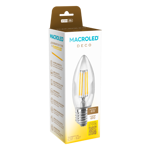 Lampara Vela Led Vintage Macroled 4W E27 2700K Luz Cálida