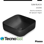 Lavatorio Bacha Black Baño Apoyo Pileta Piazza A423 Negra