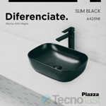 Bacha para Baño Black Apoyo Piazza A426 Porcelana Negra