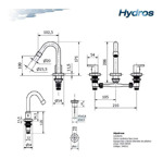 Grifería Lavatorio Hydros Pico Alto Cierre Ceramico Baño