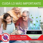 Purificador de Aire Inteligente Exo Elimina Virus y Bacterias Filtro Hepa Uv 70mt Wifi