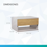 Combo x2 Mesa De Luz Flotante Mesita Colgante Con Cajon Acabado Brillante Nordico