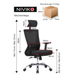 Silla De Oficina Alta Escritorio Ejecutiva Doral Negro Niviko