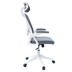 Bynox silla de oficina c/apoya cabeza y ajuste lumbar blanca