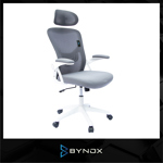 Bynox silla de oficina c/apoya cabeza y ajuste lumbar blanca