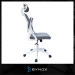 Bynox silla de oficina c/apoya cabeza y ajuste lumbar blanca