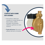 Bomba Presurizadora Rowa SFL Mini RW9 Bronce 0.13hp - 220V