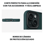 FUNDA CARRELLO PARA IPHONE 15 VERDE COMPATIBLE CON CARGADOR MAGSAFE