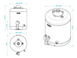 Termotanque Multigas Escorial 45lts Conexión Superior Blanco