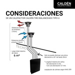 Calefactor Calden 4000 kcal Frente Negro Gas Natural Tiro Balanceado U