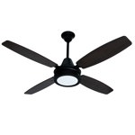 Ventilador de techo Severbon palas de mdf foliado VTA 420 Wengue y Negro C/ LUZ LED