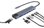 HUB USB-C MULTIPUERTOS 8 EN 1 CARRELLO USB USB-C HDMI SD/TF TYPE C - CB08011