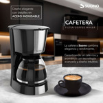 Cafetera Eléctrica Acero Inoxidable Suono De Filtro 1200 Ml