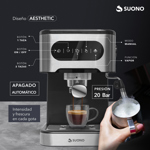 Cafetera Expresso Digital Suono Automática 1.5 L Acero Inox