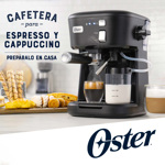 Cafetera Espresso y Cappuccino Oster c/Espumador de Leche