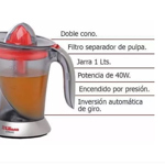 Exprimidor Liliana Citrijug Filtro Separador Pulpa Jarra 1 L