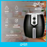 Freidora Overtech Electrica Sin Aceite De Aire 1400w 3,5 Litros Air Fryer Ov-104