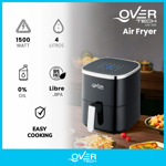 Freidora Overtech Electrica Sin Aceite De Aire 1500w 4 Litros Air Fryer Ov-105 Bpa 9 Prog