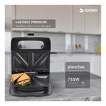 Sandwichera Eléctrica Suono Placas Antiadherentes 750w