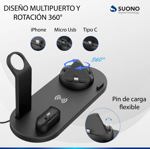 Base De Carga Suono Múltiple 4 En 1 Usb