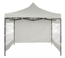 Gazebo Con Paredes  800 D 3X3 Mts Plegable Blanco