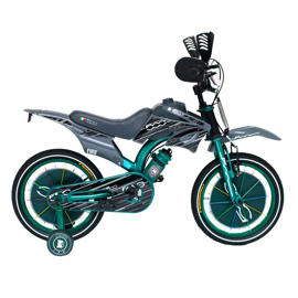 Bicicleta Infantil Rodado 16 Simil Motocross Verde