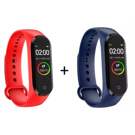 Combo 2X1 Relojes Smartwatch  Sb04 Rojo Azul Smartba...