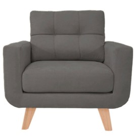 Sillon Sofa 1 Cuerpo Poltrona Escandinavo Pana Gris ...