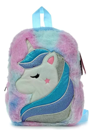 Mochila Unicornio  Peluche Con Brillos  Jardin Rosa