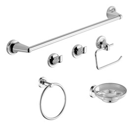 Set De Accesorios Nova Kit Para Baño 6 Pzas  Cromo